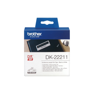 BROTHER DK-22211 NASTRO ADESIVO 29MMx15.24MT ADESIVO COLORE BIANCO STAMPA NERO